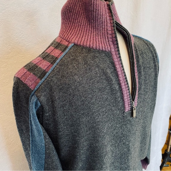 Armani mens 46 wool cashmere half zip sweater - Picture 3 of 9